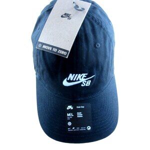 Nike SB Club Men's Unstructured Cotton Skate Cap Hat Black White Size M/L NWT